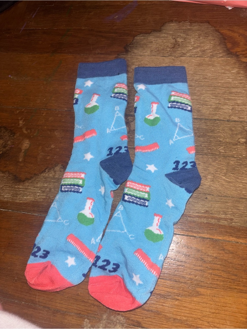 Novelty Science Pattern Blue Crew Socks